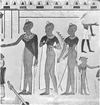 OFFERINGS TO THE DEAD, WALL PAINTING, EIGHTEENTH DYNASTY